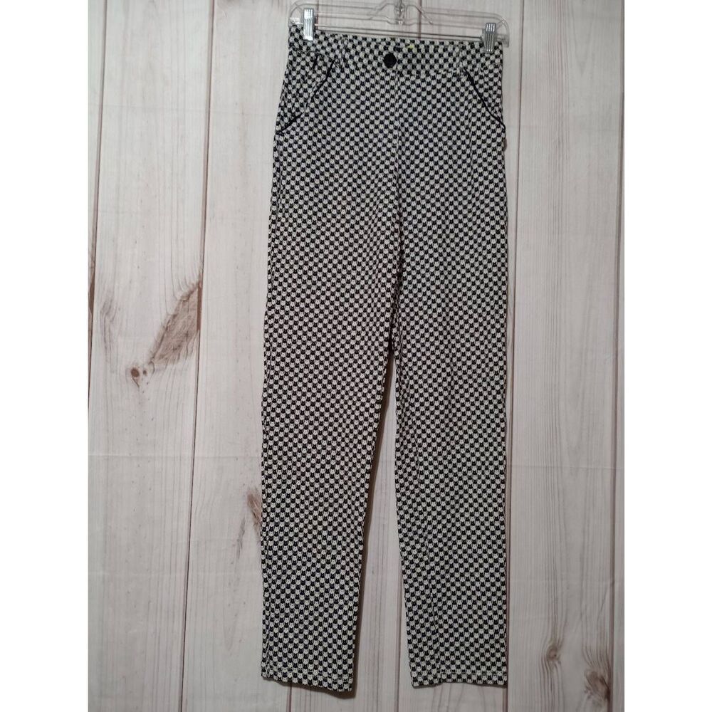 Betabrand Dress‎ Pant Yoga Pants Black White Cat Head Print Straight Leg Small